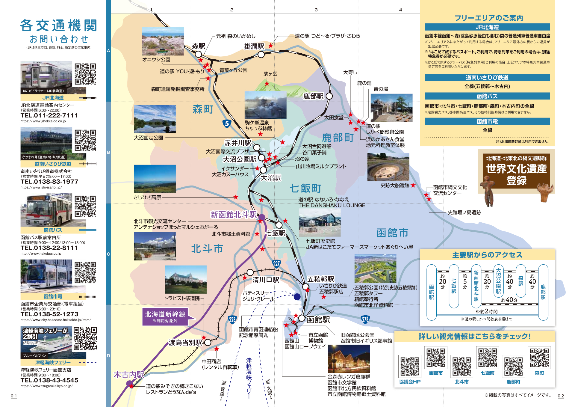フリーエリア（紙きっぷ版リーフレットより抜粋）