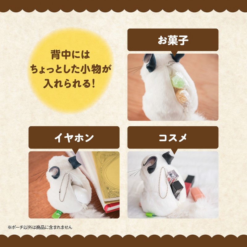 背中がポケットになっており、ポーチとしてちょっとした小物が入る仕様