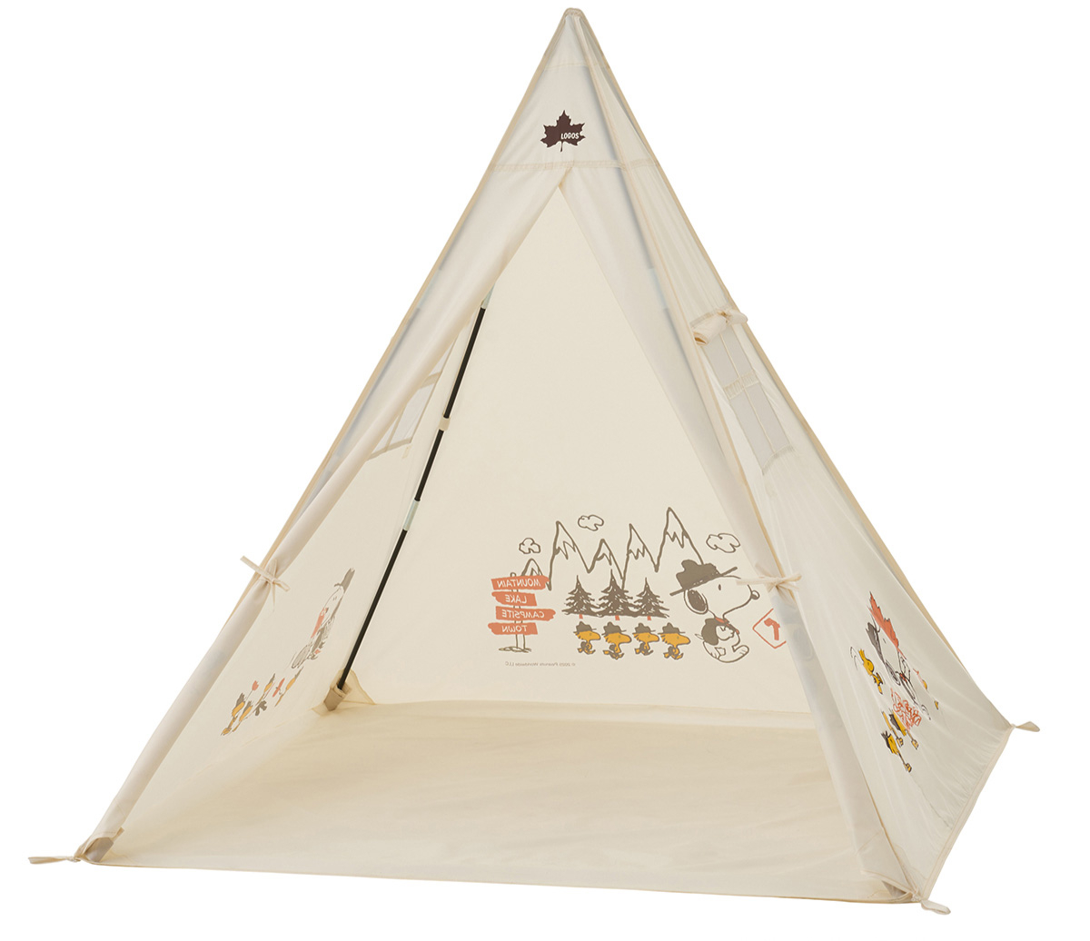 ロゴスから、スヌーピーのキッズテント発売。組み立て簡単、とんがり屋根が特徴