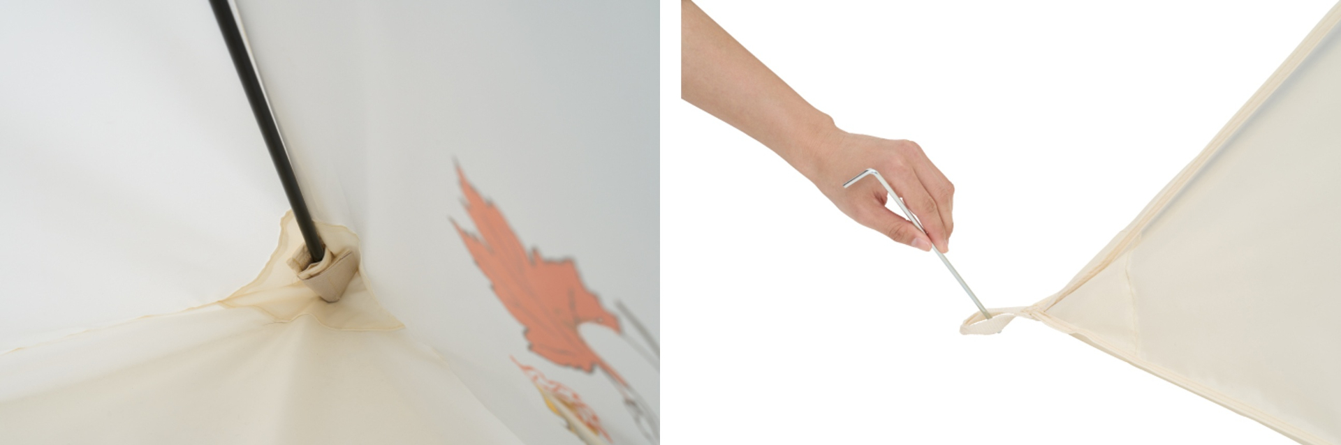 フレーム差し込み用ポケットがあるため、室内でも床を傷つけずに使用可能