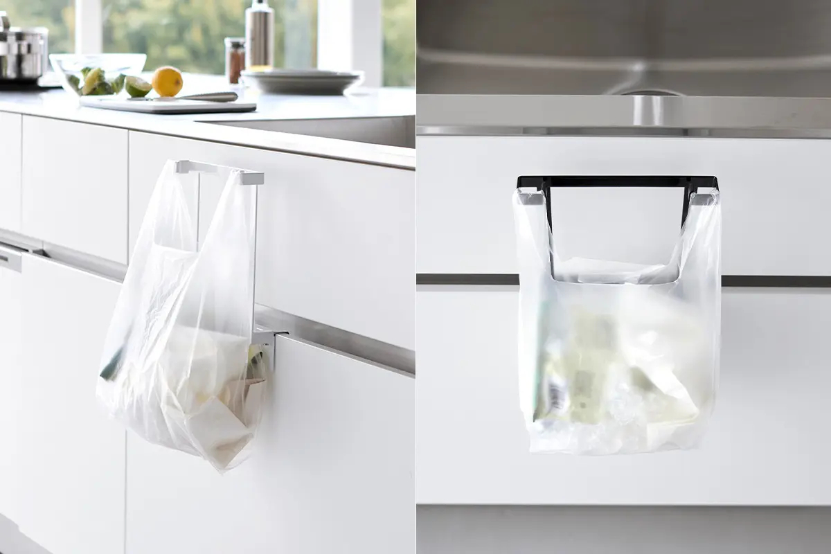 キッチンシンク下収納扉レジ袋ハンガー