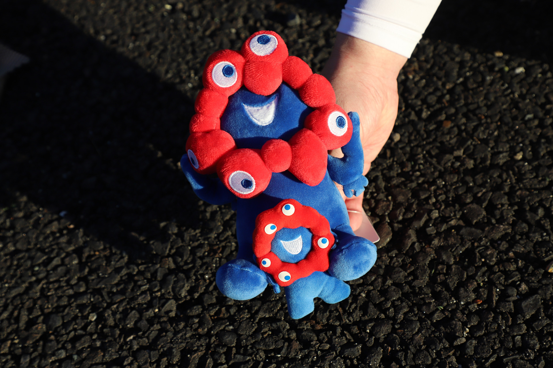 小さめのミャクミャクを2体購入。小さい方バッグにつけて、大きい方は自宅リビングが住処となった