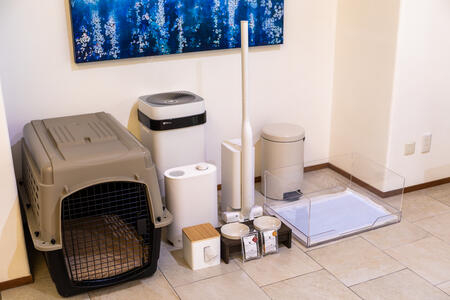 客室には犬用グッズを用意