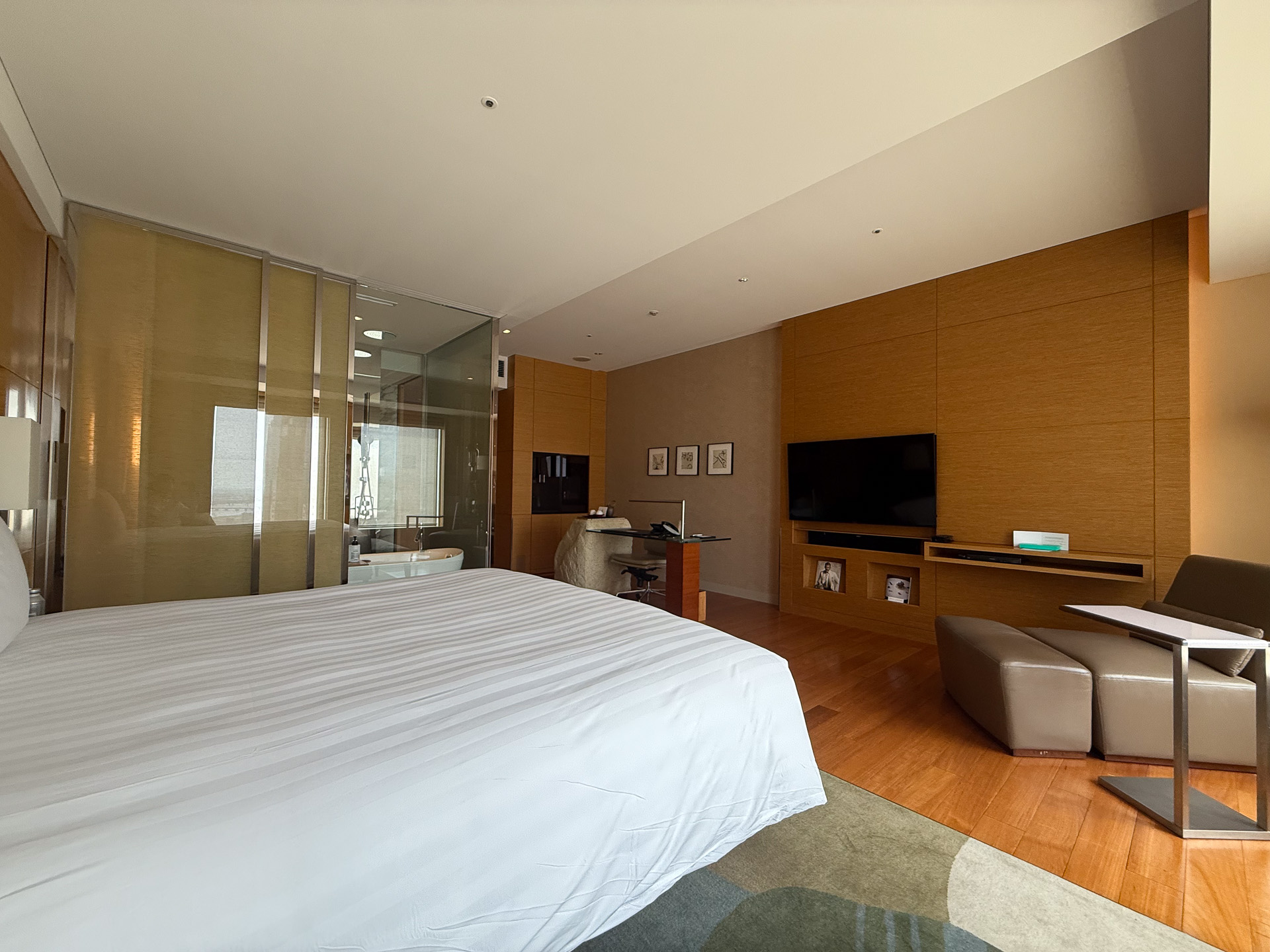 An overview of the guest room from the corner.