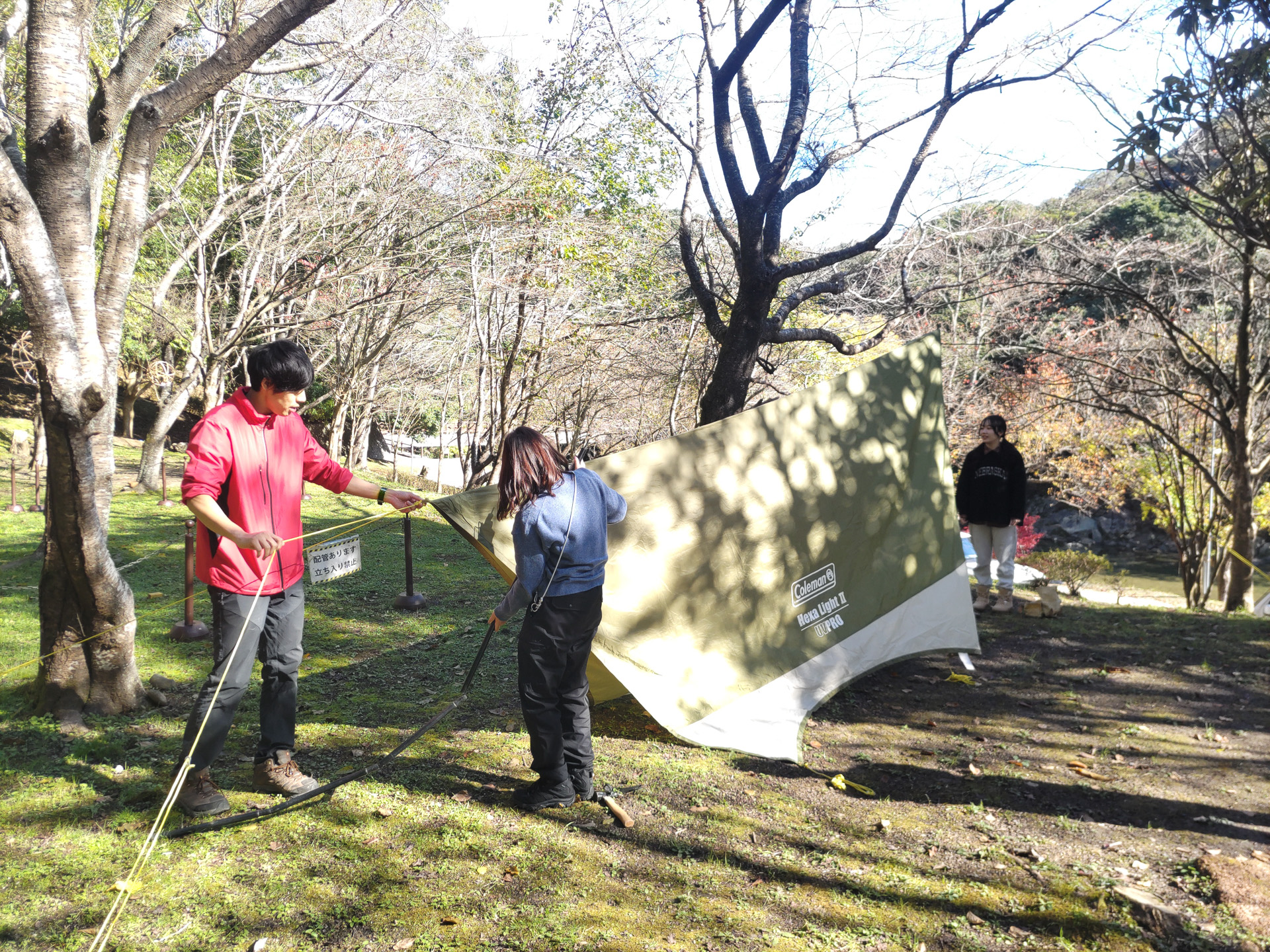 初めてのテント張り