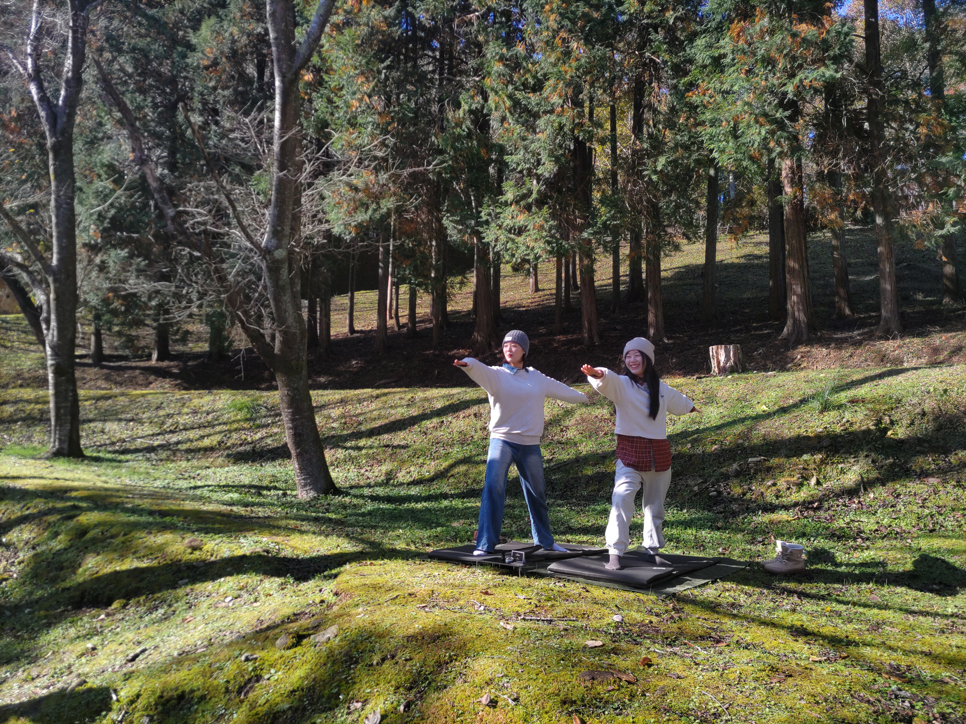 モーニングヨガの様子