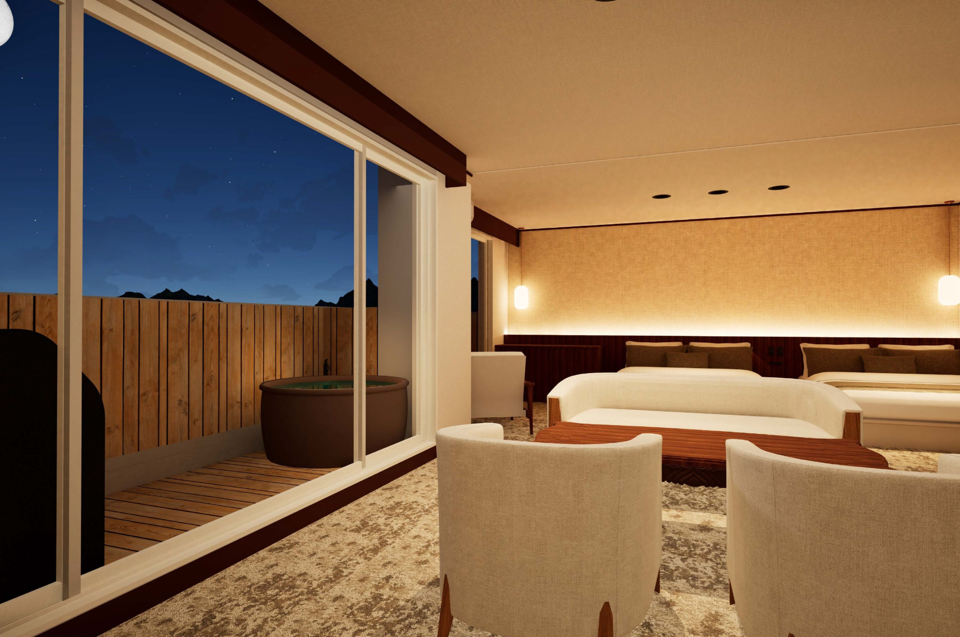 露天風呂付客室を新設