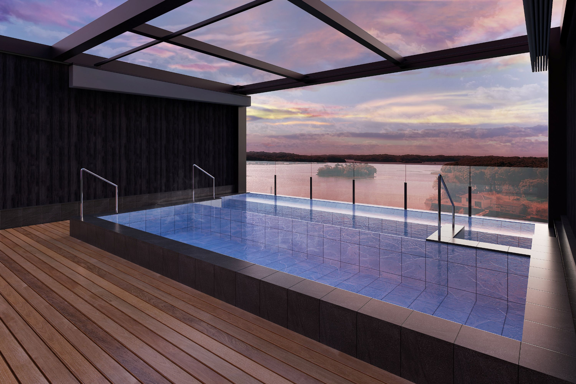 本館3階フロアに新設した露天風呂。英虞湾の景色を眺めながら温泉を楽しめる