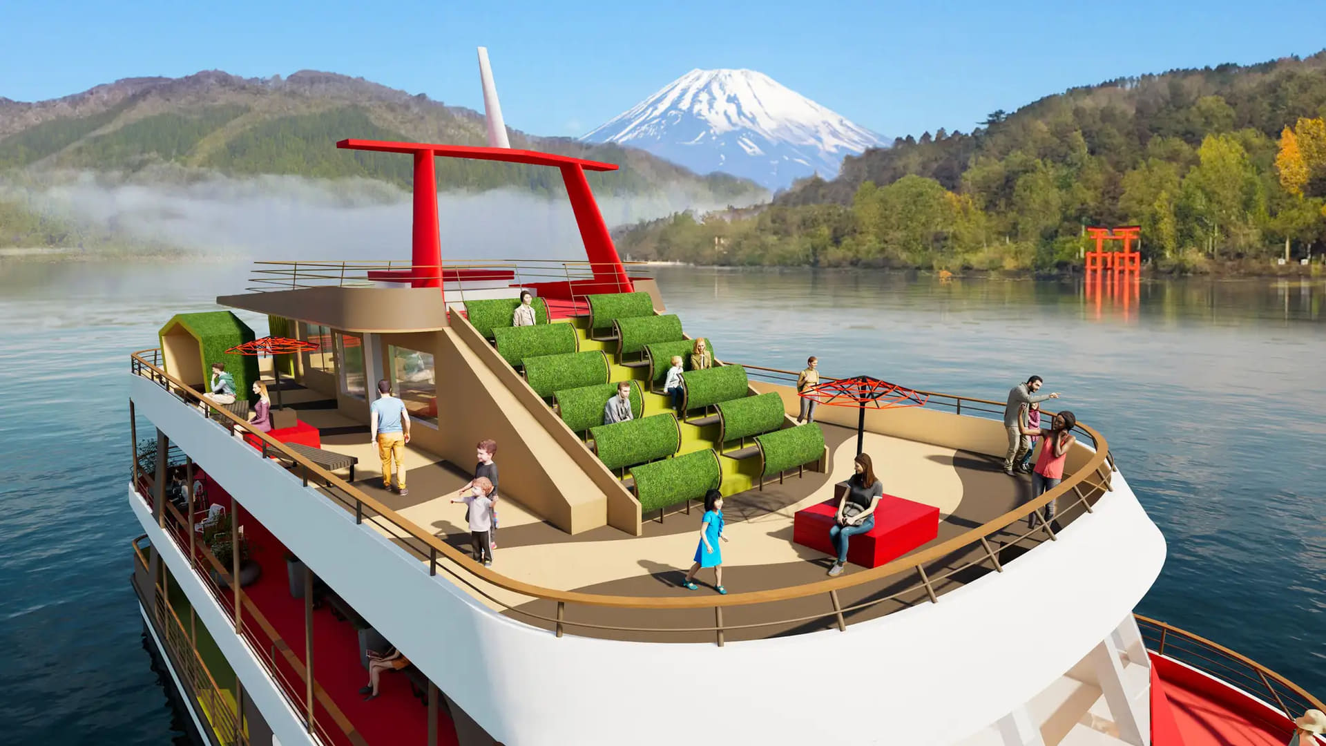 3階屋外デッキ（船首側）