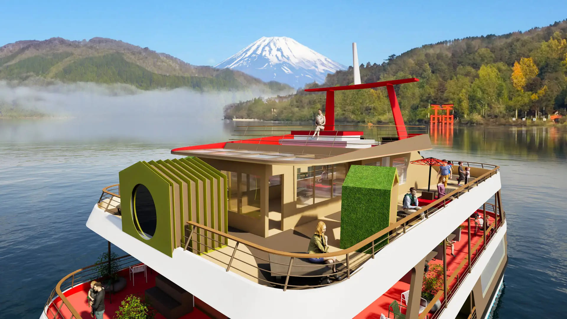 3階屋外デッキ（船尾側）