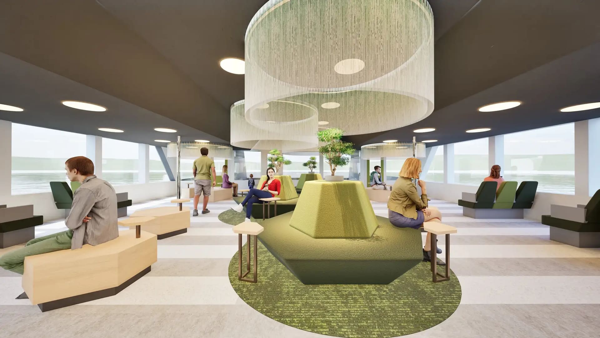 First-floor passenger area