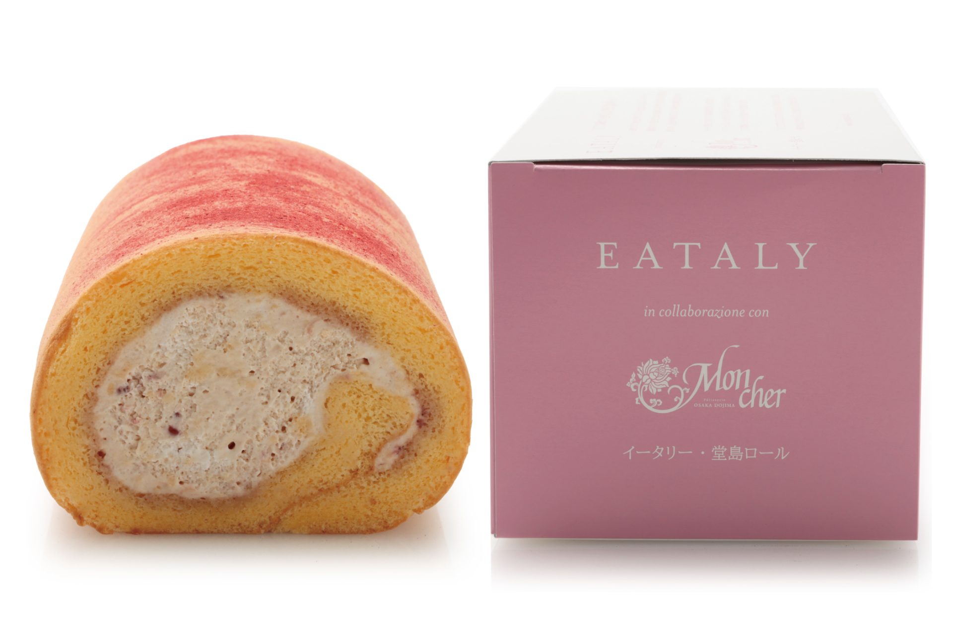 「イータリー・堂島ロール フラーゴラ」。マスカルポーネと甘酸っぱいイチゴでアレンジしたフルーツティラミス風味