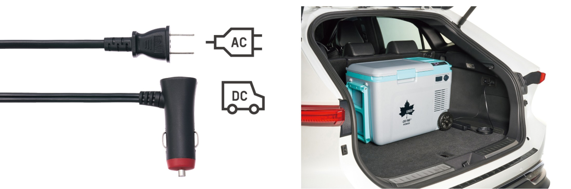 電源はAC100とDC12/24V（シガーソケット）に対応
