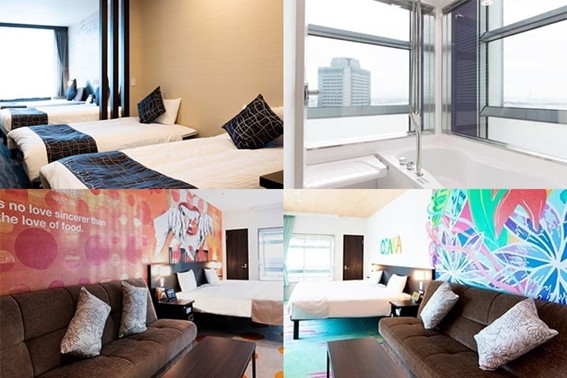 高層階からは海を望むことができる