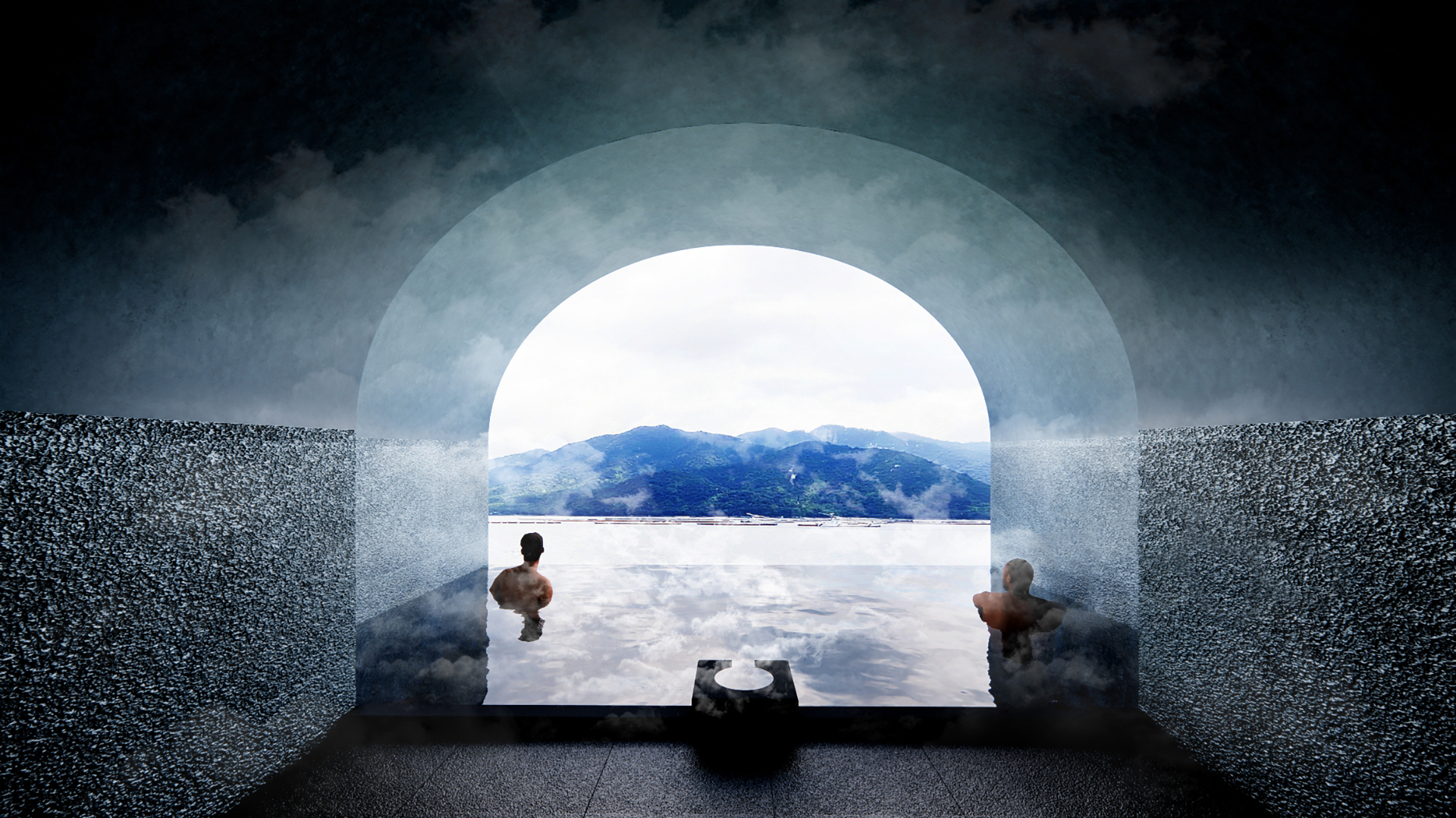 瀬戸内海を望む露天風呂