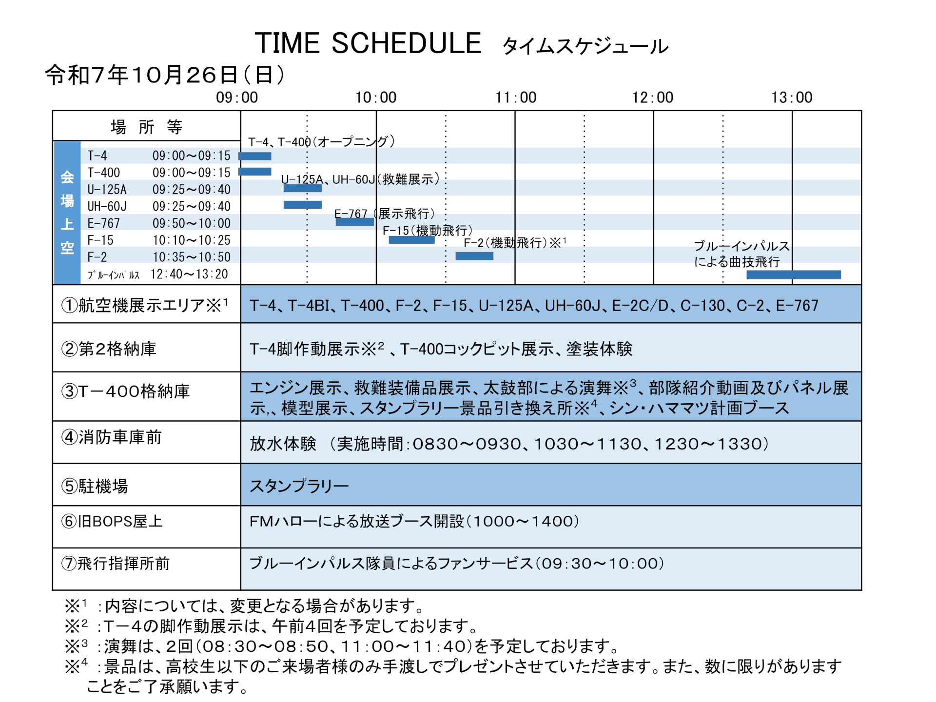 タイムスケジュール