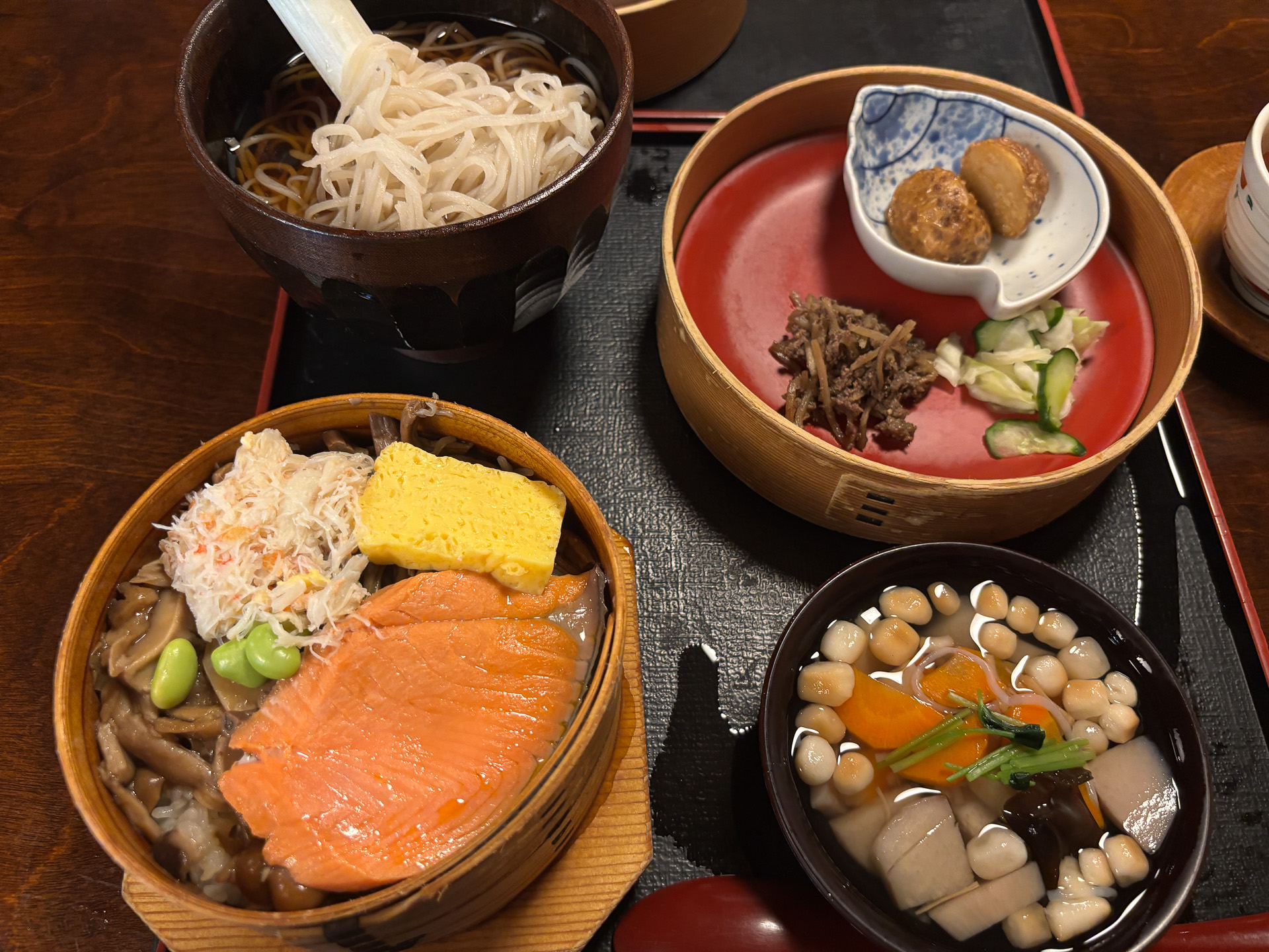 会津セット、お味噌汁をこづゆに変更