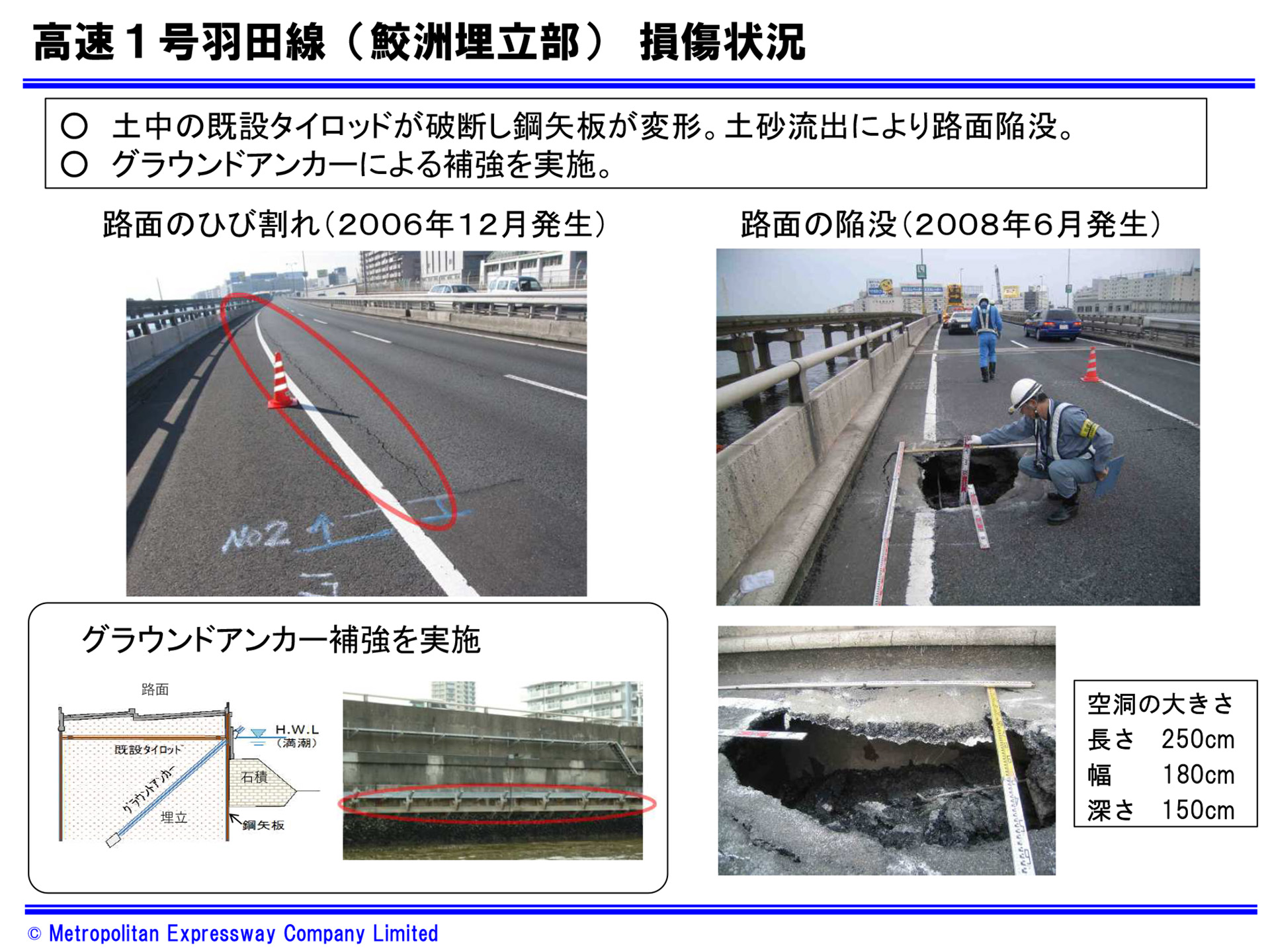 鮫洲区間の損傷状況