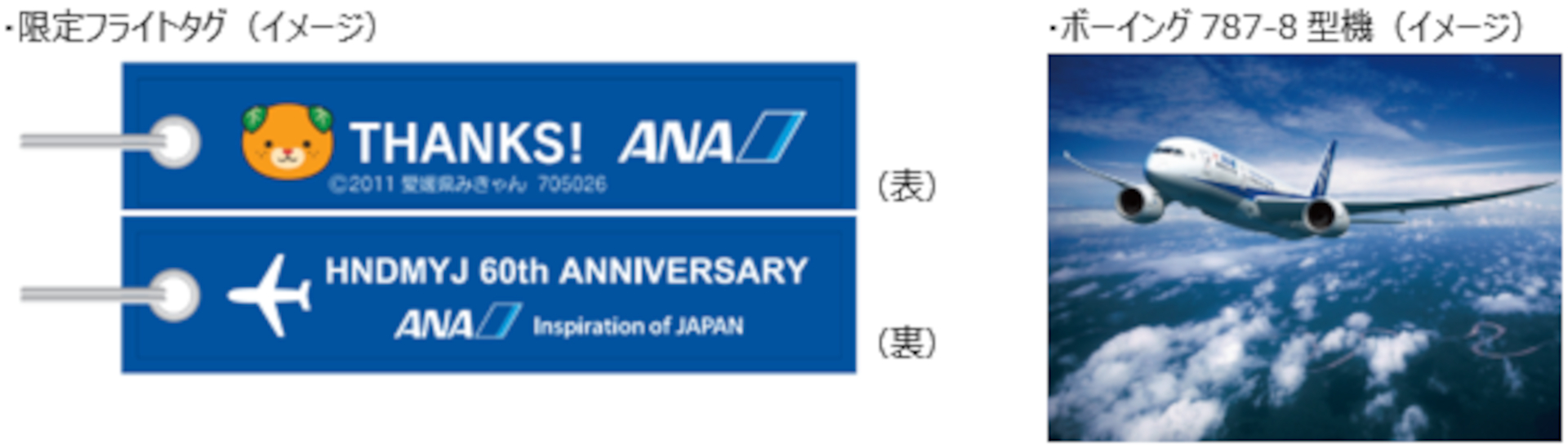 ANA 松山～羽田線の就航60周年を記念して11月1日に搭乗ゲートでイベント