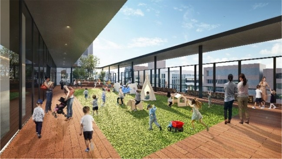 6階オープンスペース「かみはちこうえん」