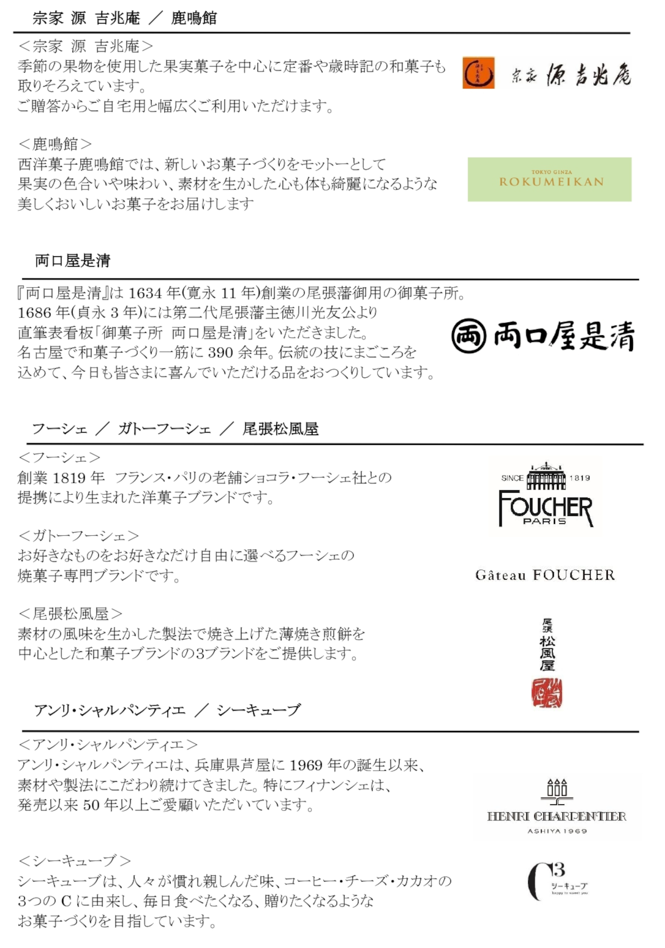 新たに発表したテナント一覧（※画像クリックで拡大表示）