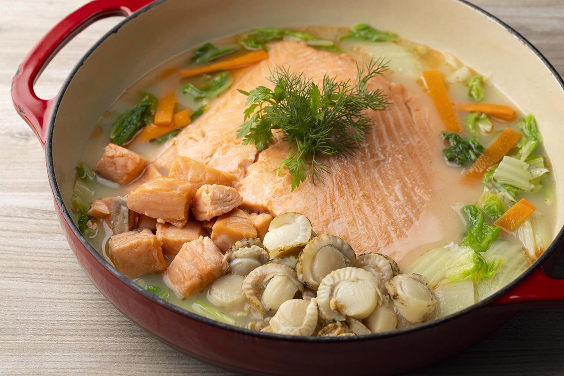 鮭のナージュ 石狩鍋風
