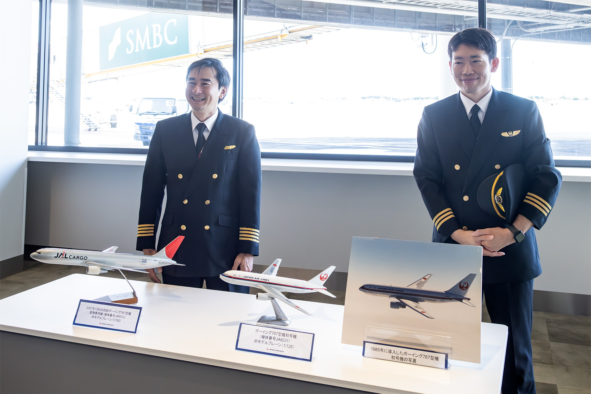 モデルプレーンなど。運航乗務員の解説を聞くこともできた