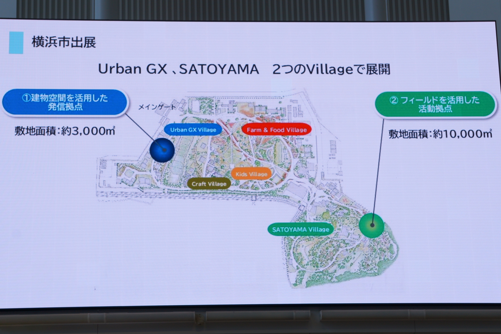 「Urban GX Village」「SATOYAMA Village」の位置図