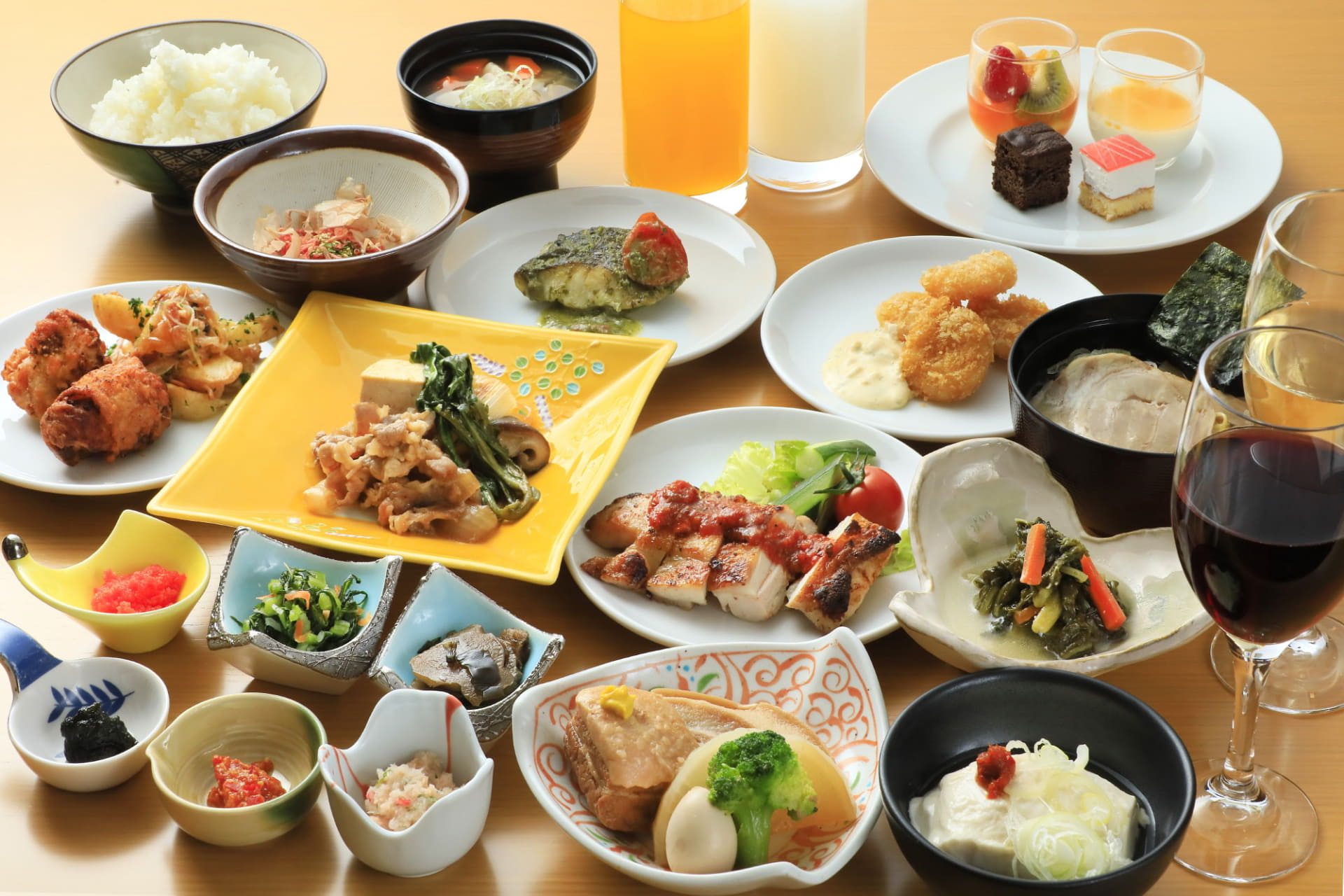 夕食ビュッフェの料理例