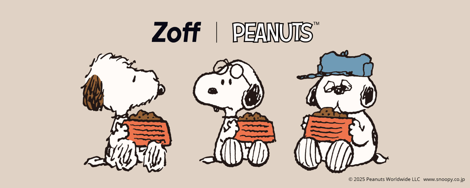 スヌーピーたちが日常を彩る「Zoff PEANUTS COLLECTION」2025年新作アイウェア