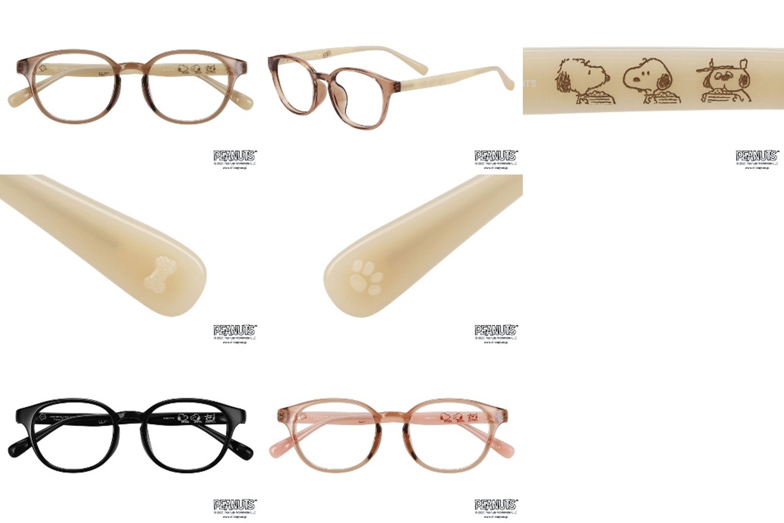 Night Model ZC251017（3色、各7700円）。おうち時間にもピッタリの軽量でかけ心地やさしいフレーム