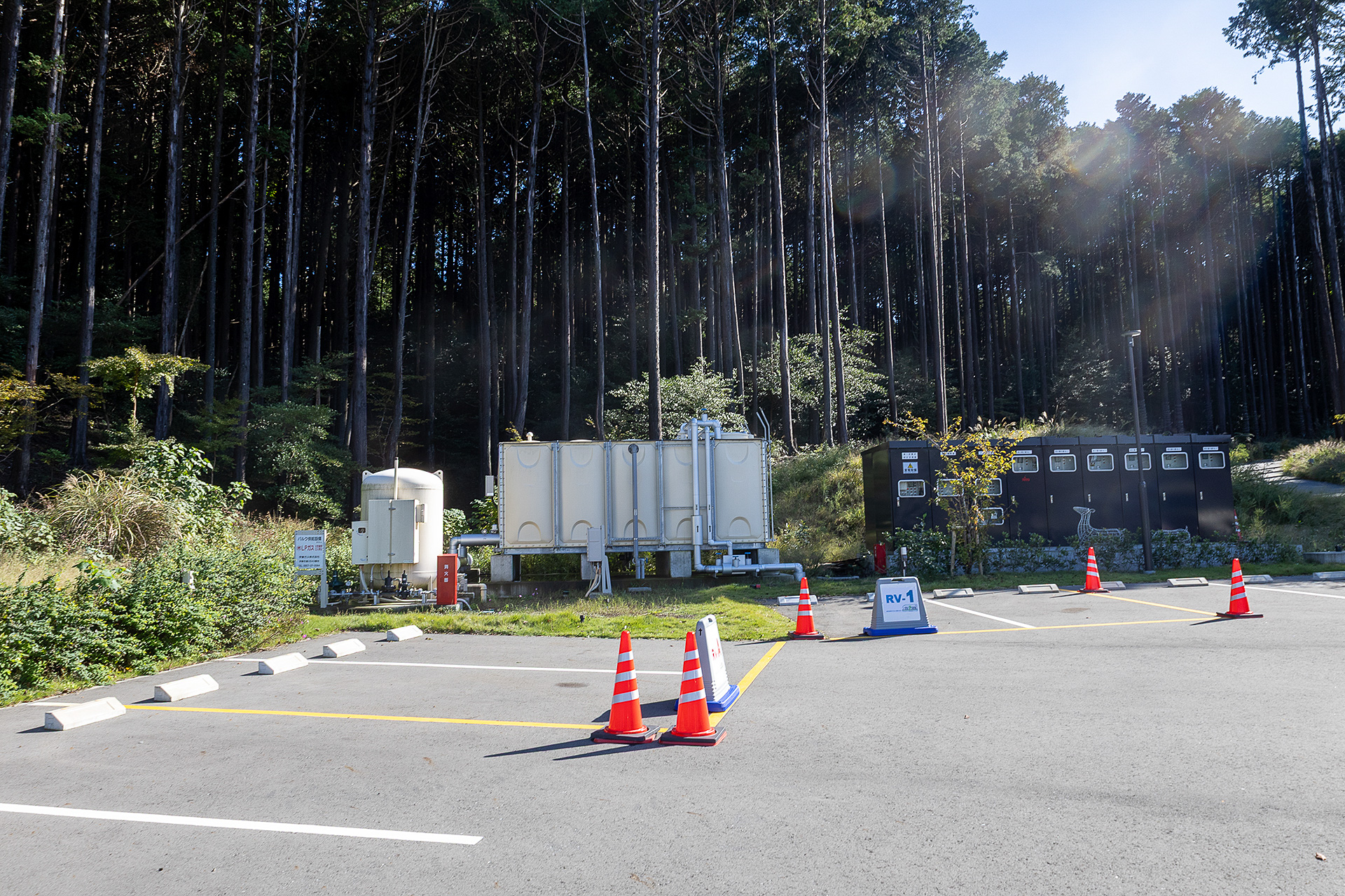 一般車駐車場側からみたRVパーク