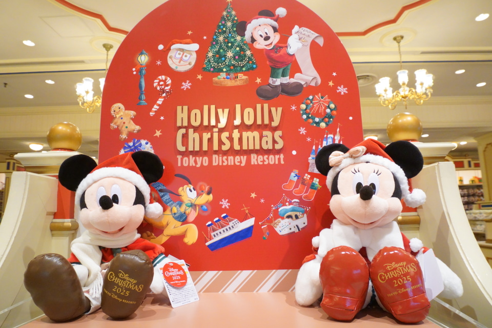 ディズニークリスマス ぬいぐるみバッジ ドナルド ミニー トイズワン