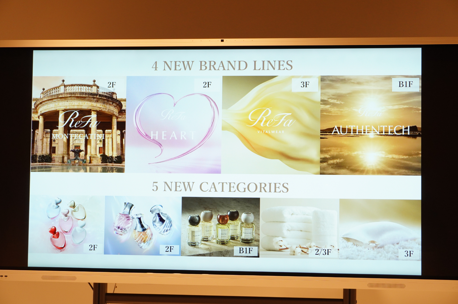 開業にあわせ、新たに4つのブランドラインと5つのカテゴリを設けた