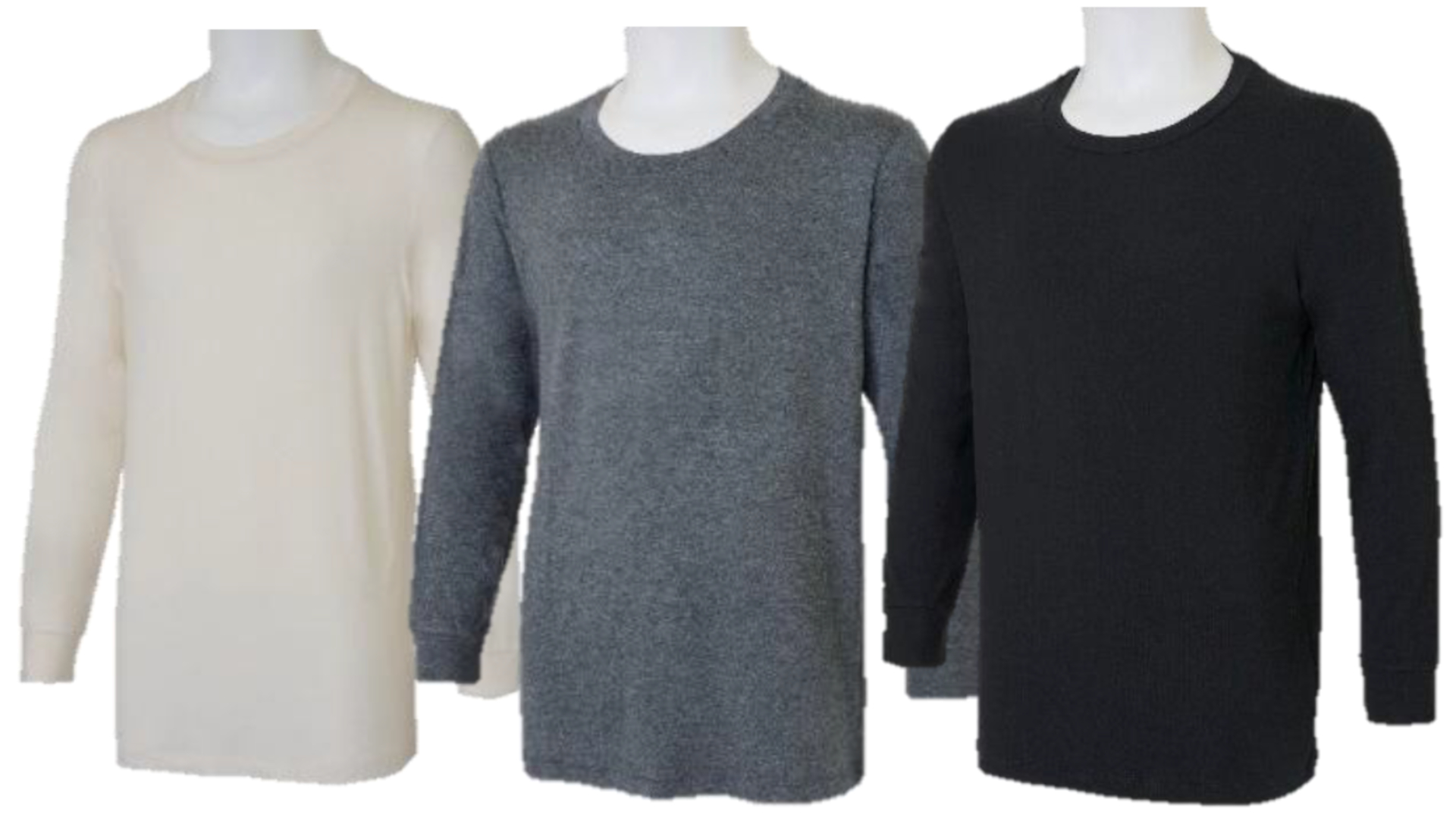 メンズ「シン・ホッとするインナー9分袖クルーネック」（980円）