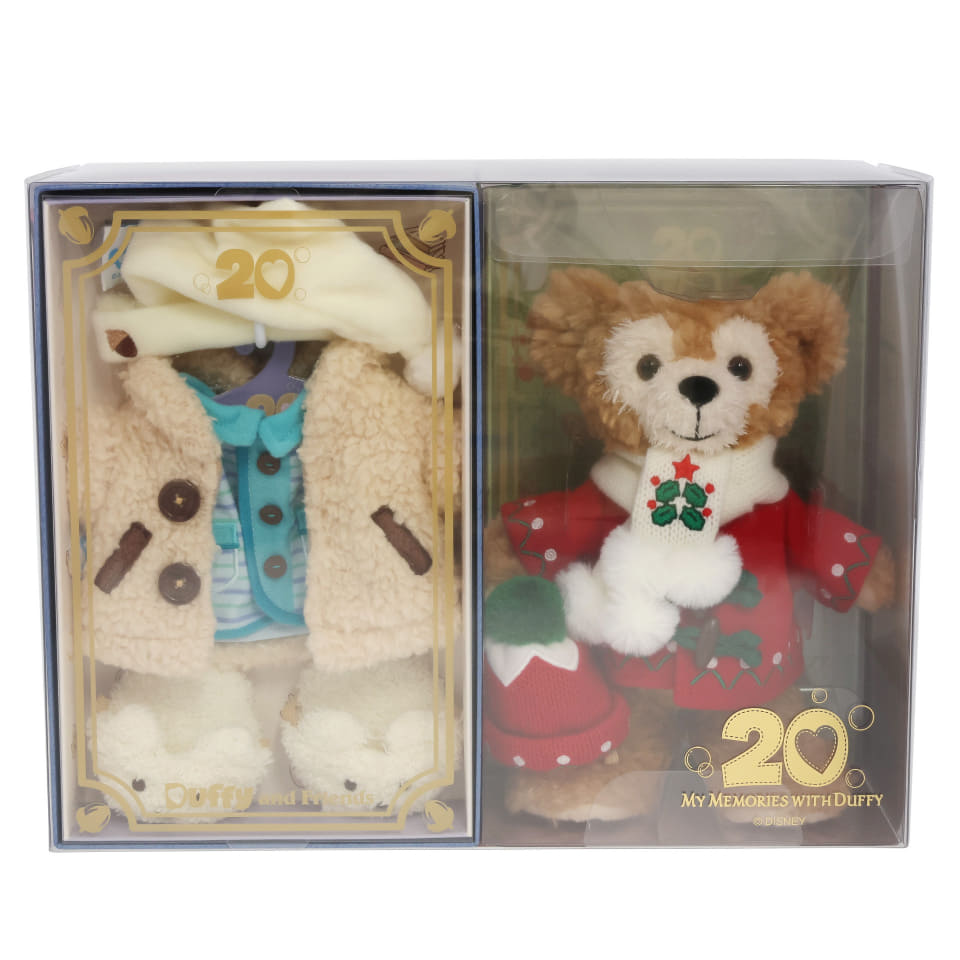 ダッフィー20周年記念「衣装BOX」発売。ポージープラッシーと衣装4種が