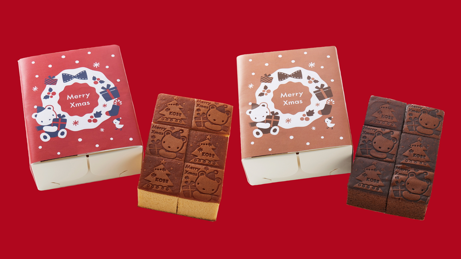 クリスマスの絵柄を刻印した限定コラボカステラ