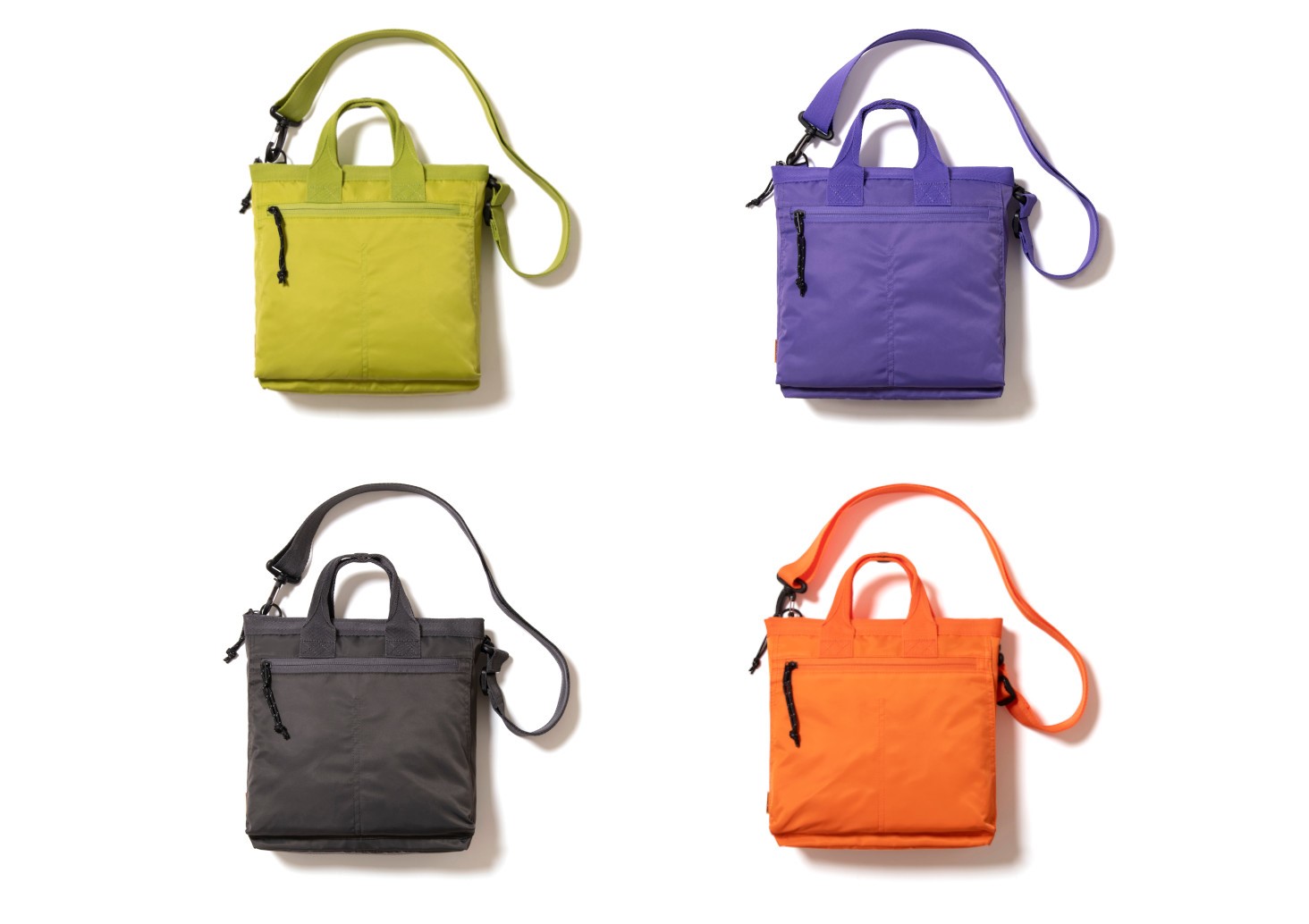 カラーはグリーン、パープル、グレー、オレンジの4色