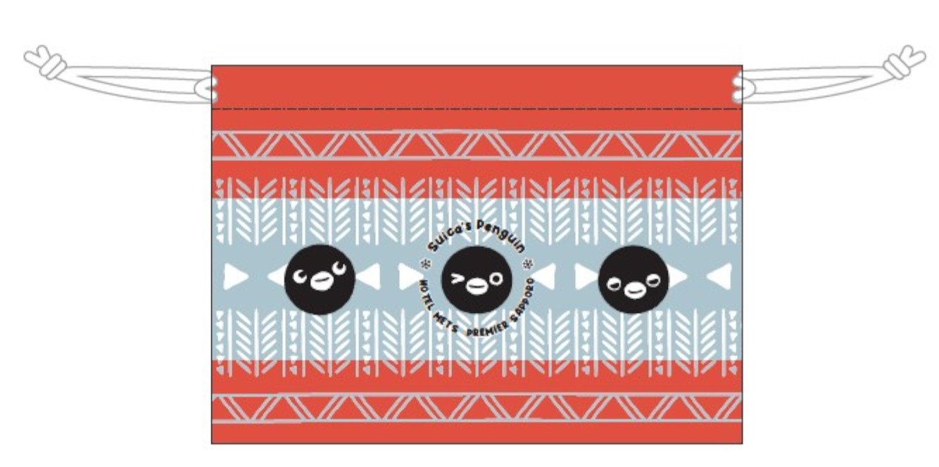 Suicaのペンギンの顔をデザインしたオリジナル巾着