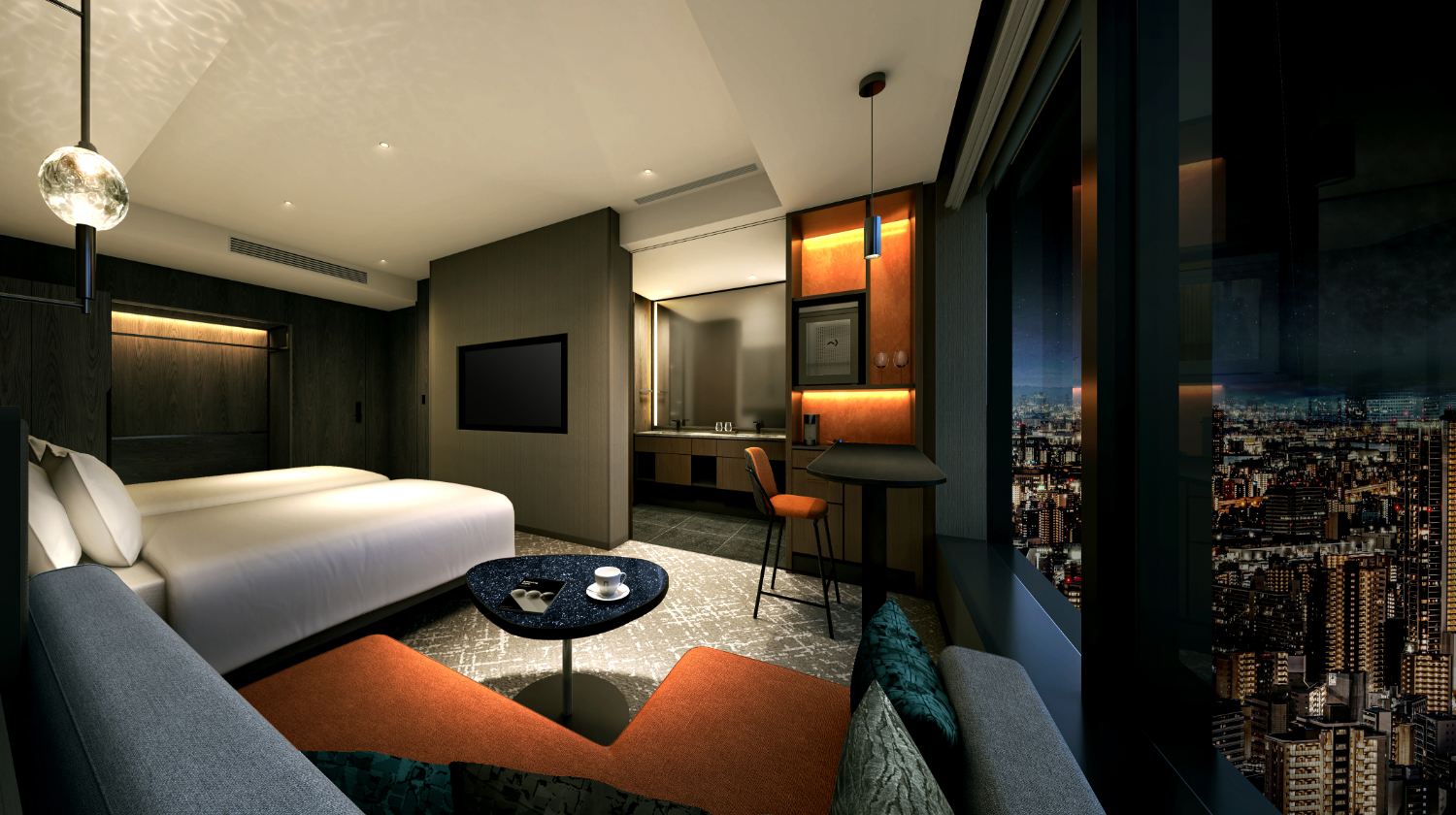 主力客室となる「クラッシー」（120室）。広さ33m<span class="em sup">2</span>に、2つの洗面台や窓際ソファーを完備したゆったりした造り