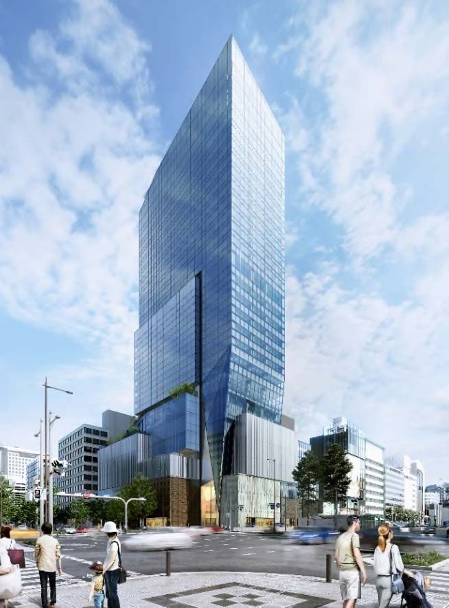 建物外観。ホテルは16～28階に入居（客室は16～25階）