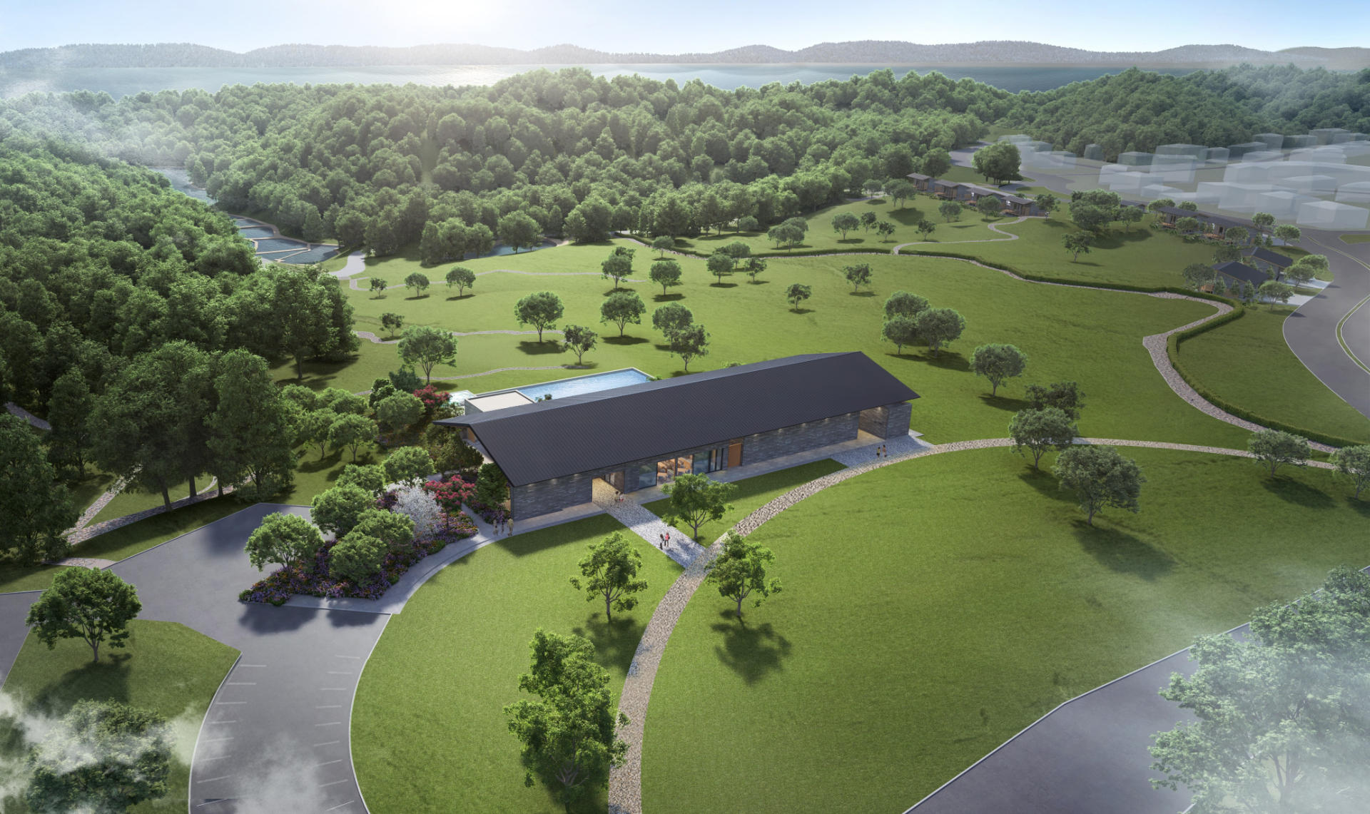 敷地内の「てふてふの丘」に、英虞湾と里山水生園を一望できる「ヒルトップハウス」を新設。。プールやジェットバス、キッズプールを備える