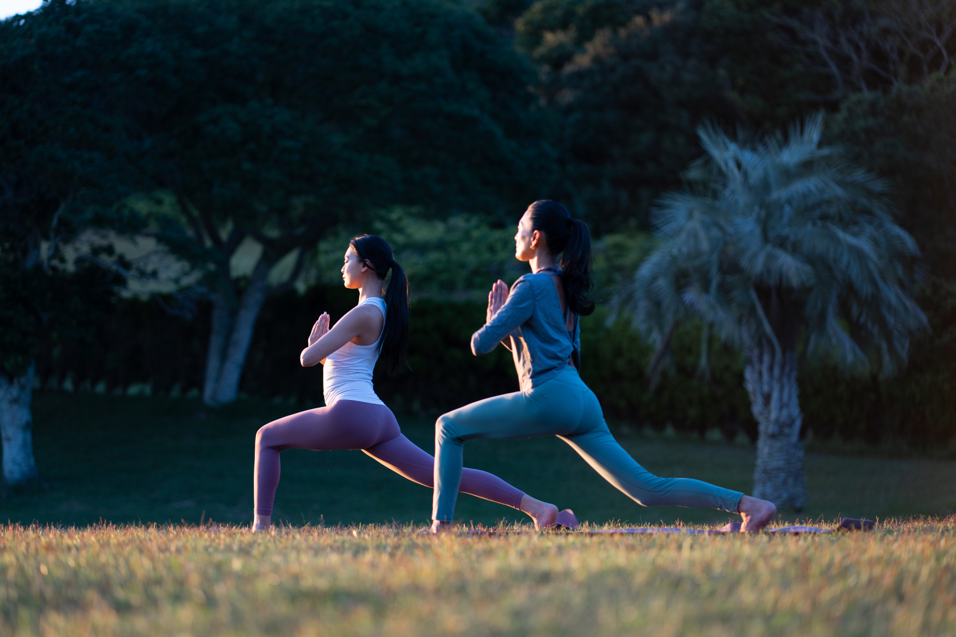 敷地内でのヨガ体験