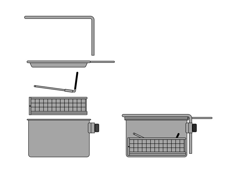 網パーツも取っ手もケトル内部に収まる