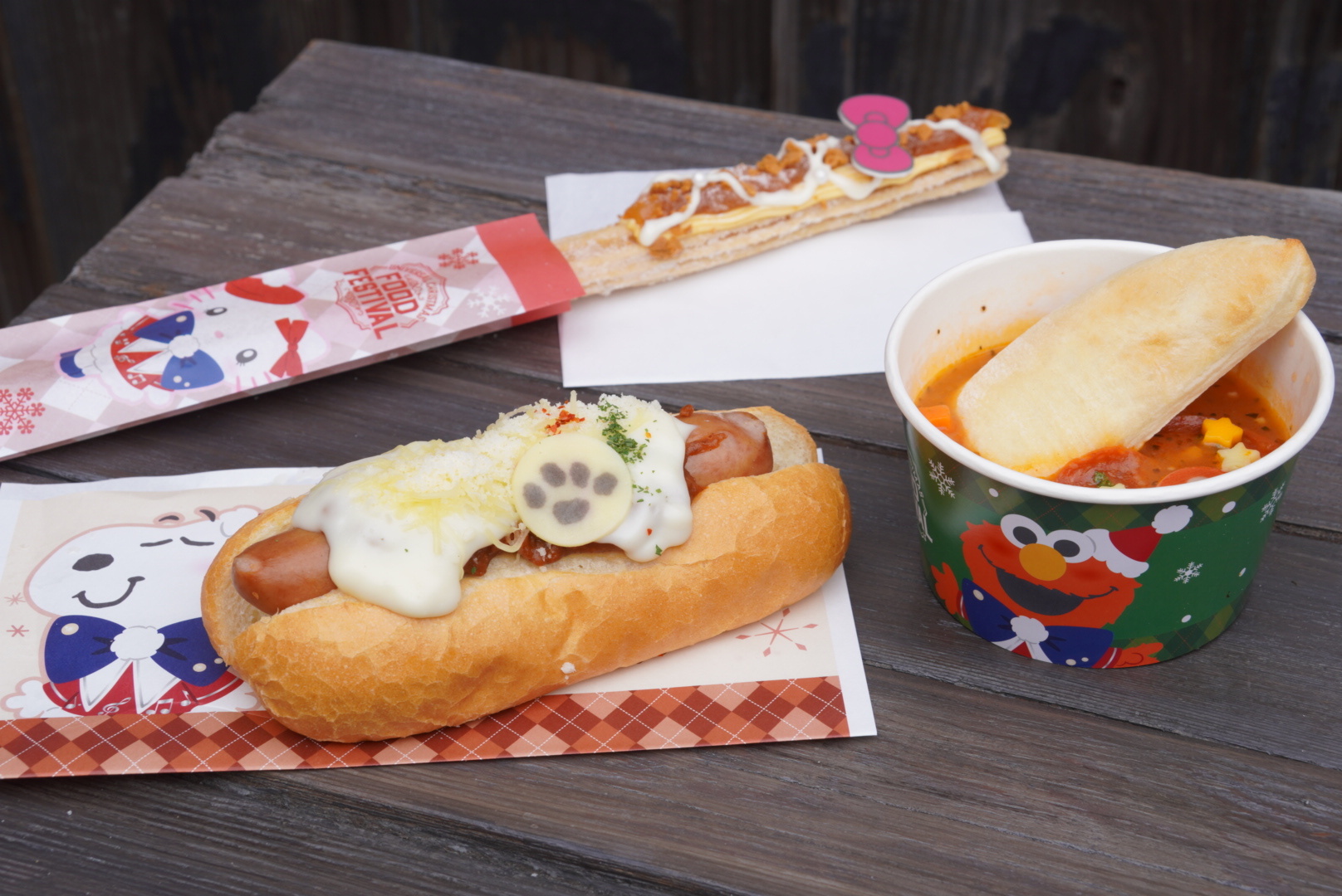 The menu available at each cart.