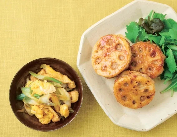 クックパッドアンバサダーの今日食べたい2品献立（れんこんのはさみ照り焼きと卵焼きのほっこり献立）