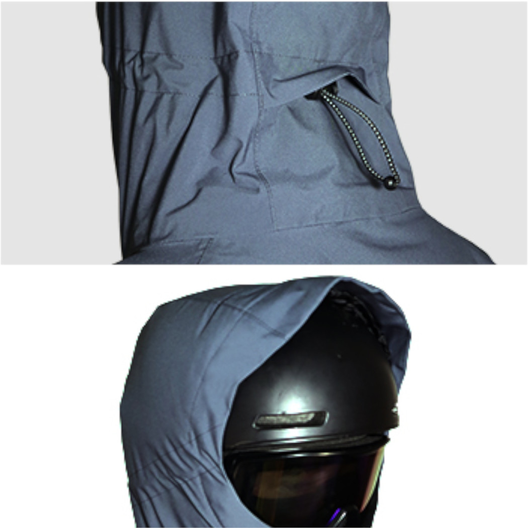 フードはフィット感を調整できる