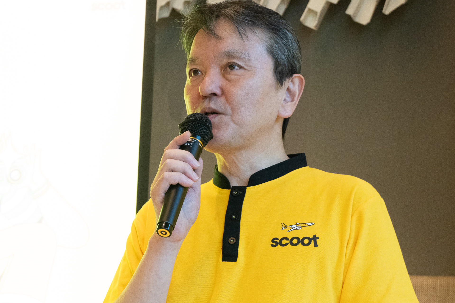 スクート 日本支社長 安武秀敏氏が同社の近況を説明