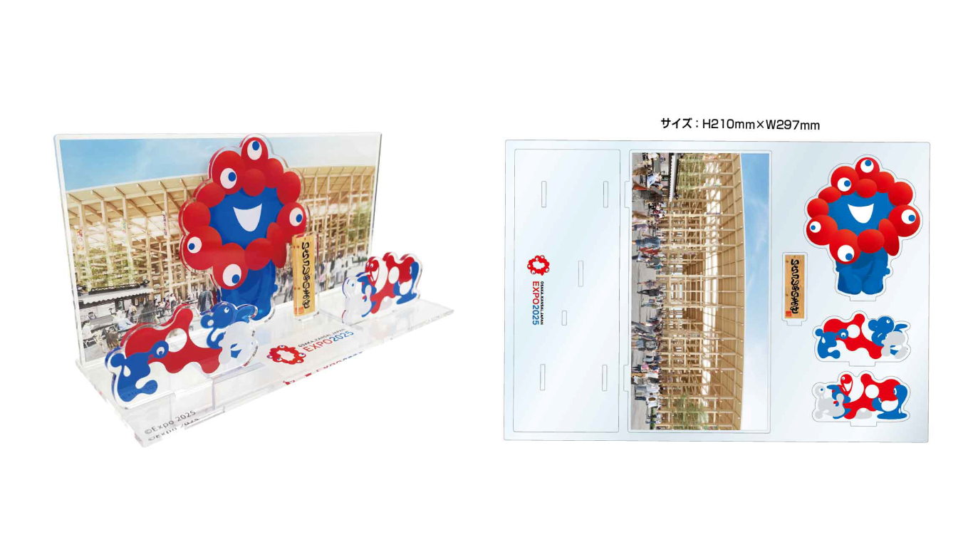 「ミャクミャクモニュメント『いらっしゃい』アクリルスタンドジオラマ」（3500円、税別）