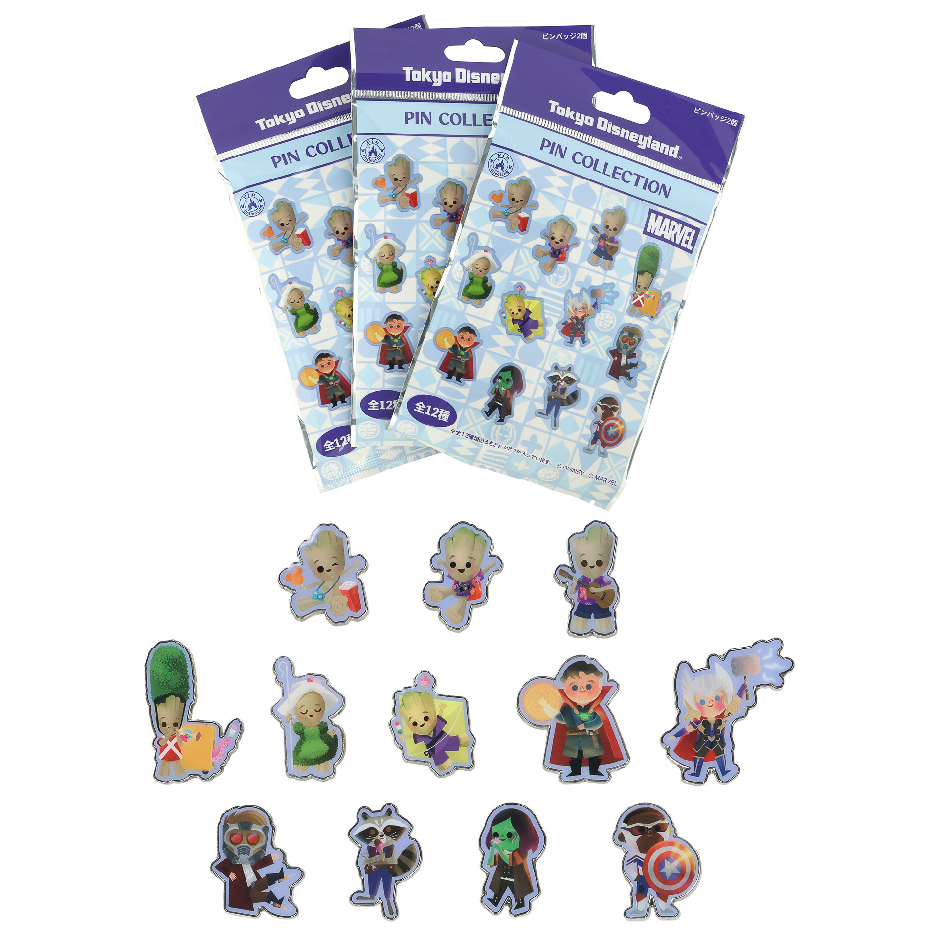 「ピンバッジ」（1300円）※全12種のうち2個入り